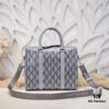 692f10d64ecd253cf1078bdb Dior Latest Collection Men's Briefcase/Handbag - Hit the Road Series, Grey CD Diamond Canvas with Signature Nylon Jacquard Straps