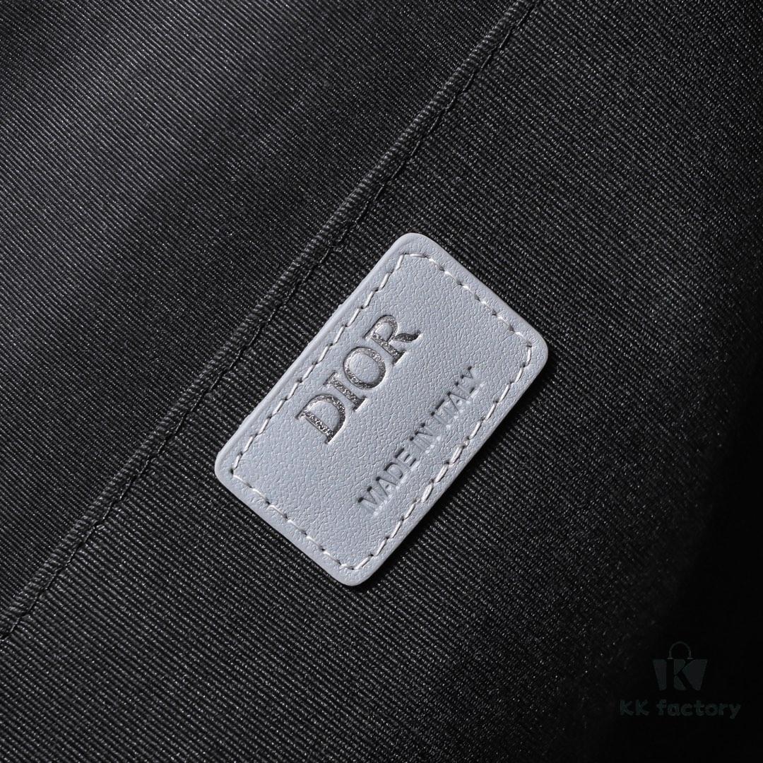 692f10da4ecd253cf1078be5 Dior Latest Collection Men's Briefcase/Handbag - Hit the Road Series, Grey CD Diamond Canvas with Signature Nylon Jacquard Straps