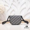692f10e34ecd253cf1078bfa Dior Latest Men's Messenger Bag / Shoulder Bag - Blue Canvas with Leather Trim D9674
