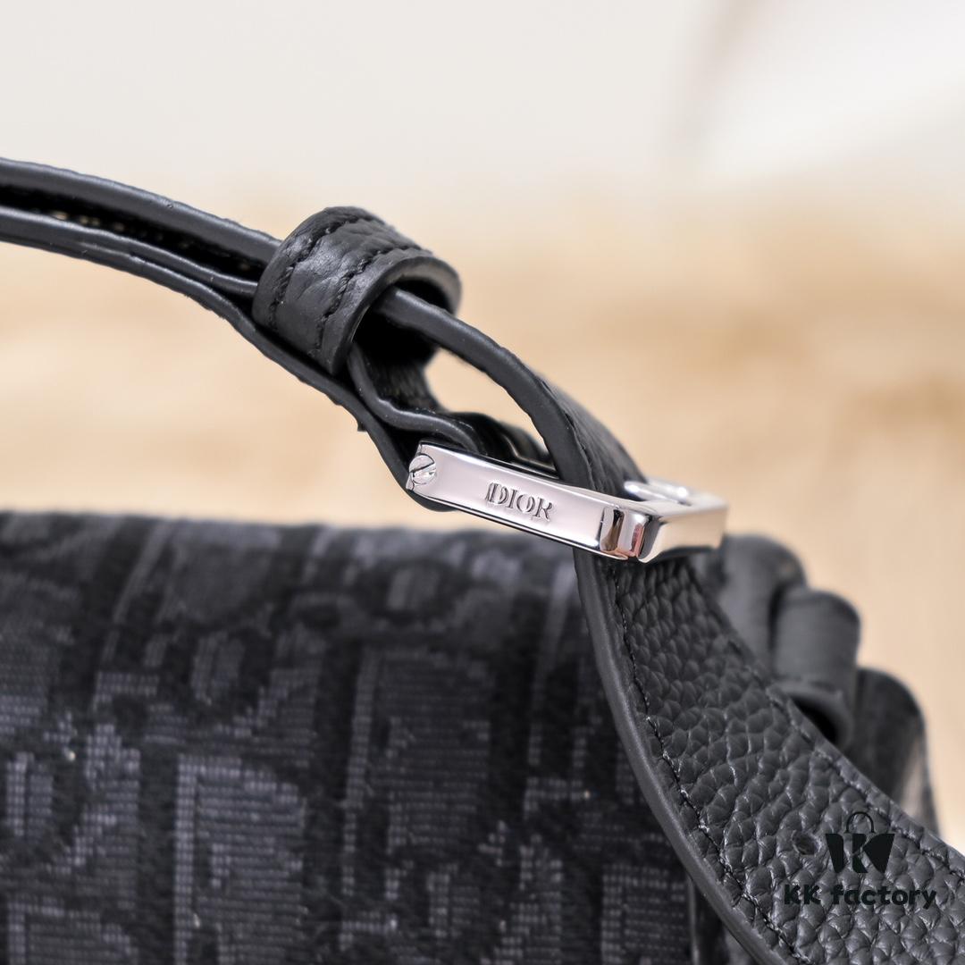 692f10e84ecd253cf1078c05 Dior Latest Men's Messenger Bag / Shoulder Bag - Gallop Model D9674 in Black Fabric with Leather Trim
