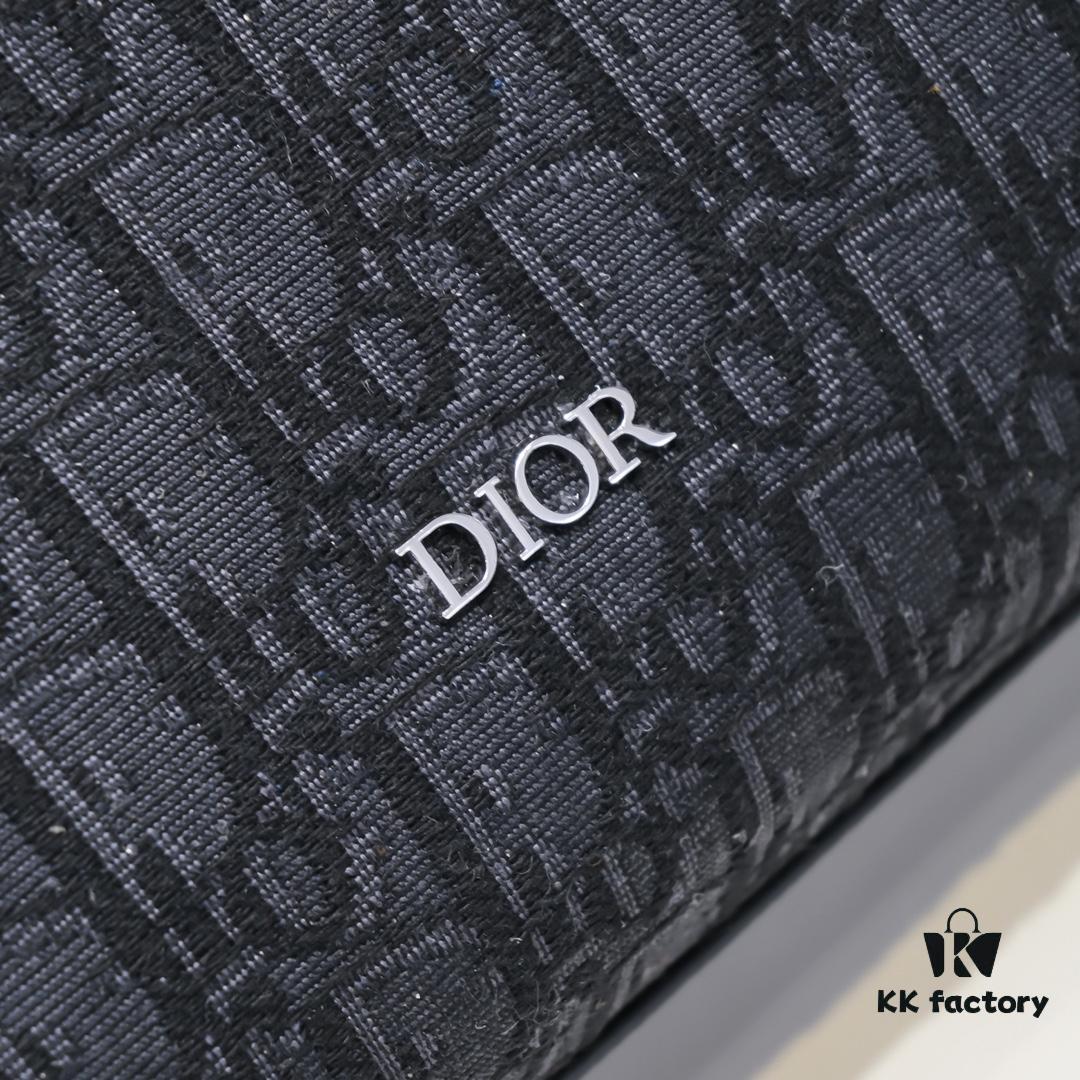 692f11024ecd253cf1078c37 Dior Latest Men's Messenger Bag / Shoulder Bag - Black Oblique Print with Grained Calfskin