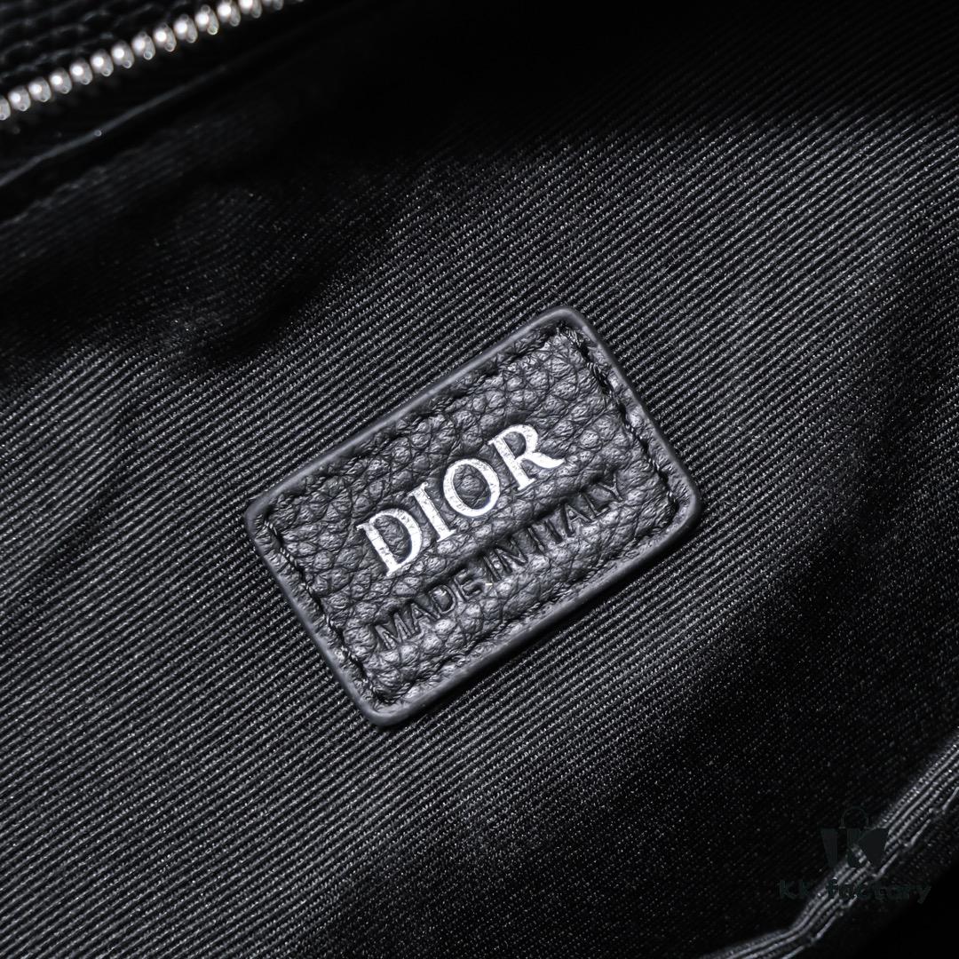 692f11054ecd253cf1078c3d Dior Latest Men's Messenger Bag / Shoulder Bag - Black Oblique Print with Grained Calfskin