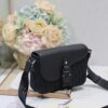 692f11104ecd253cf1078c52 Small Men's Saddle Flap Messenger Bag in Black Fabric