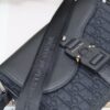 692f11124ecd253cf1078c55 Small Men's Saddle Flap Messenger Bag in Black Fabric