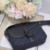 692f11124ecd253cf1078c56 Small Men's Saddle Flap Messenger Bag in Black Fabric