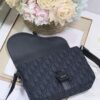 692f11134ecd253cf1078c57 Small Men's Saddle Flap Messenger Bag in Black Fabric
