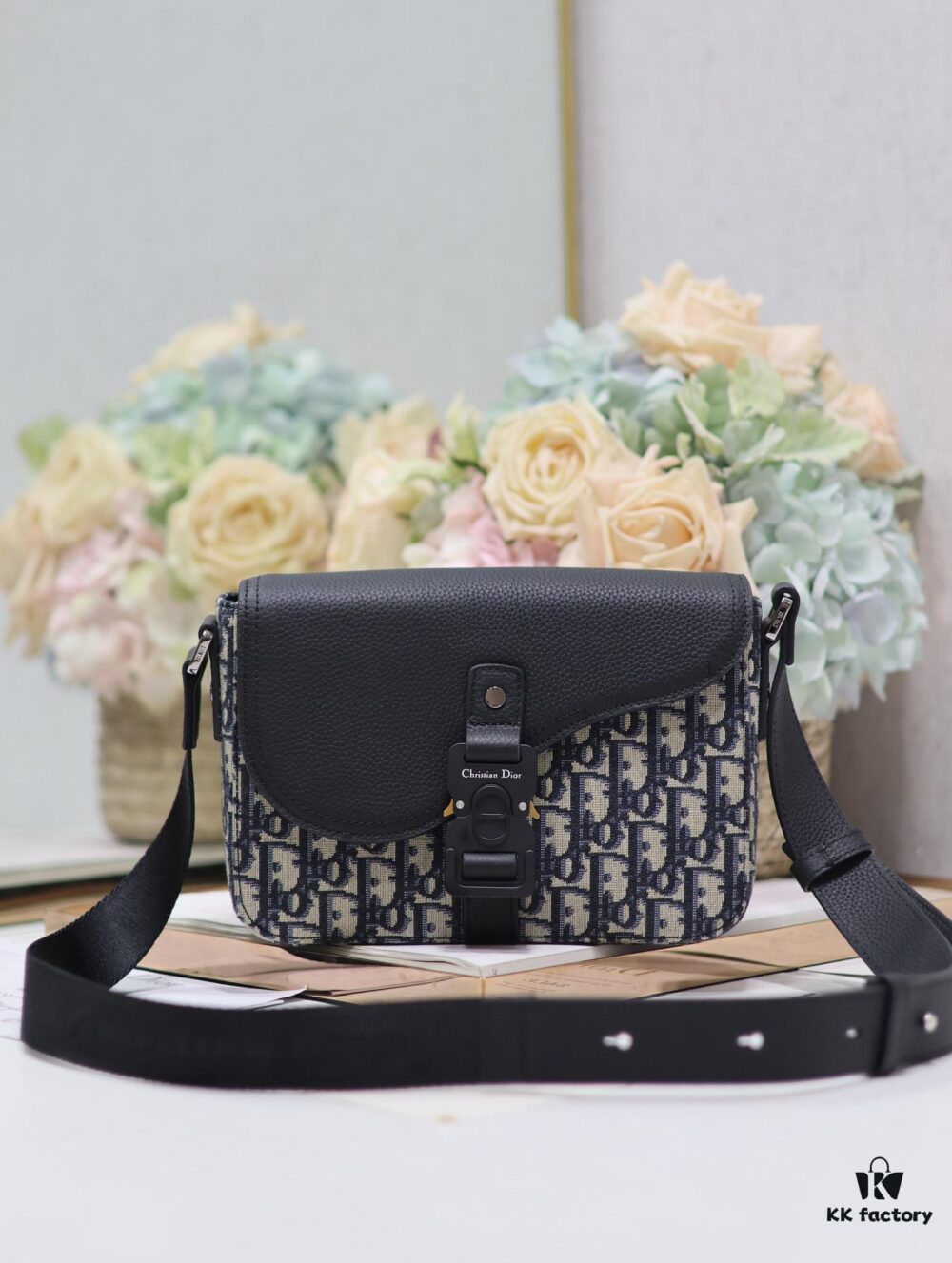 692f11134ecd253cf1078c58 Small Men's 🚹 Saddle Flap Messenger Bag in 'Blue Cloth'