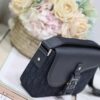 692f11244ecd253cf1078c75 Small Men's Saddle Flap Messenger Bag in Black Fabric