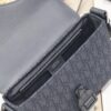 692f11254ecd253cf1078c78 Small Men's Saddle Flap Messenger Bag in Black Fabric