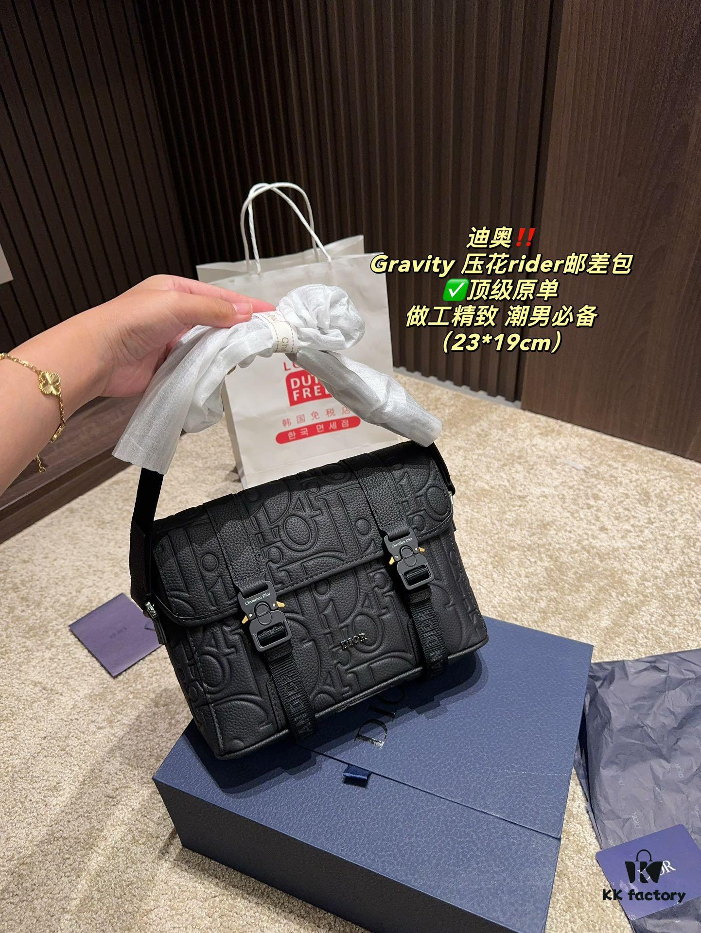 692f11374ecd253cf1078c99 Dior Gravity Embossed Rider Sling Bag for Men, HitThe Road Style Camera Bag, Single Shoulder Crossbody Bag