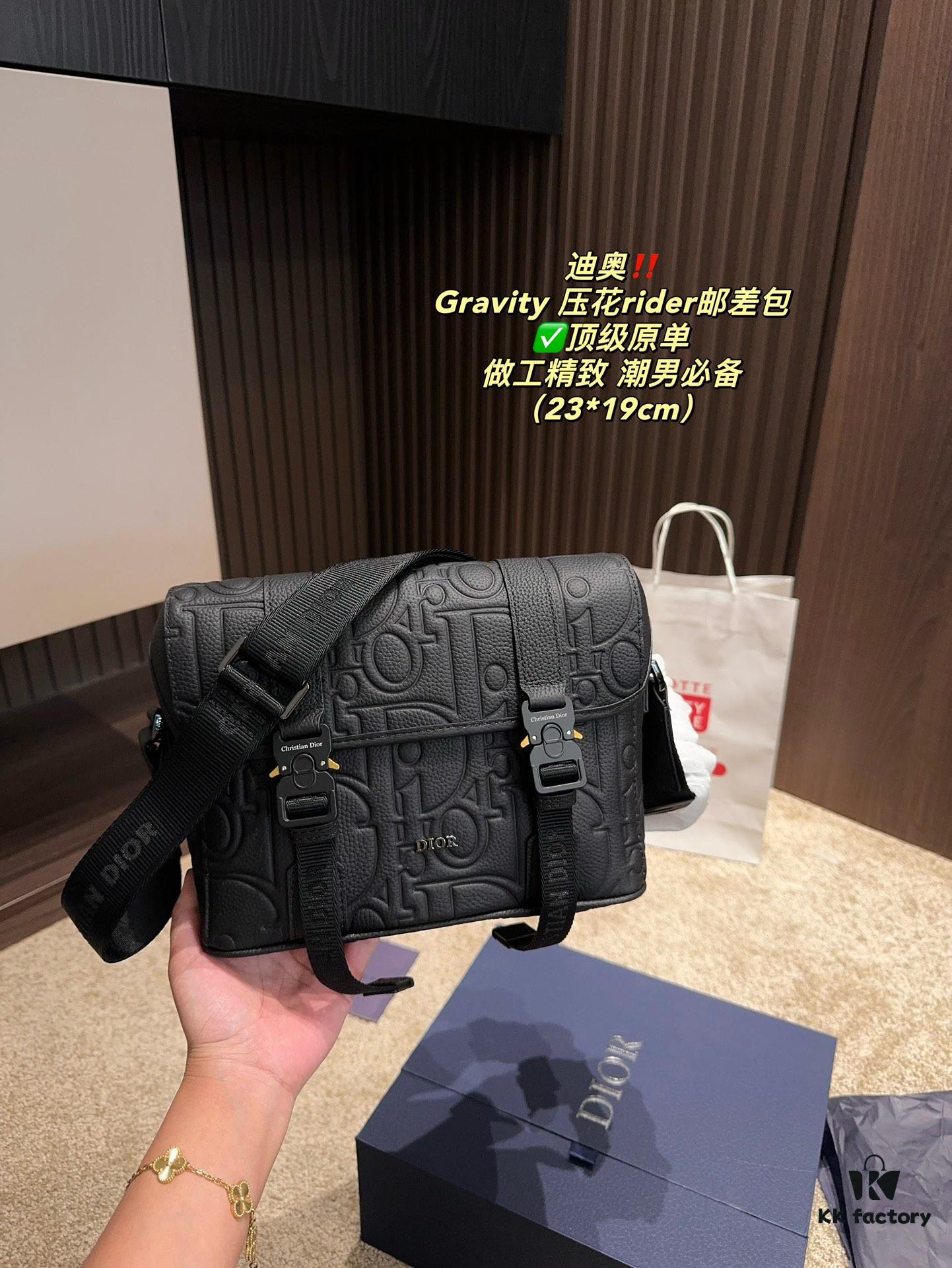 692f11384ecd253cf1078c9b Dior Gravity Embossed Rider Sling Bag for Men, HitThe Road Style Camera Bag, Single Shoulder Crossbody Bag