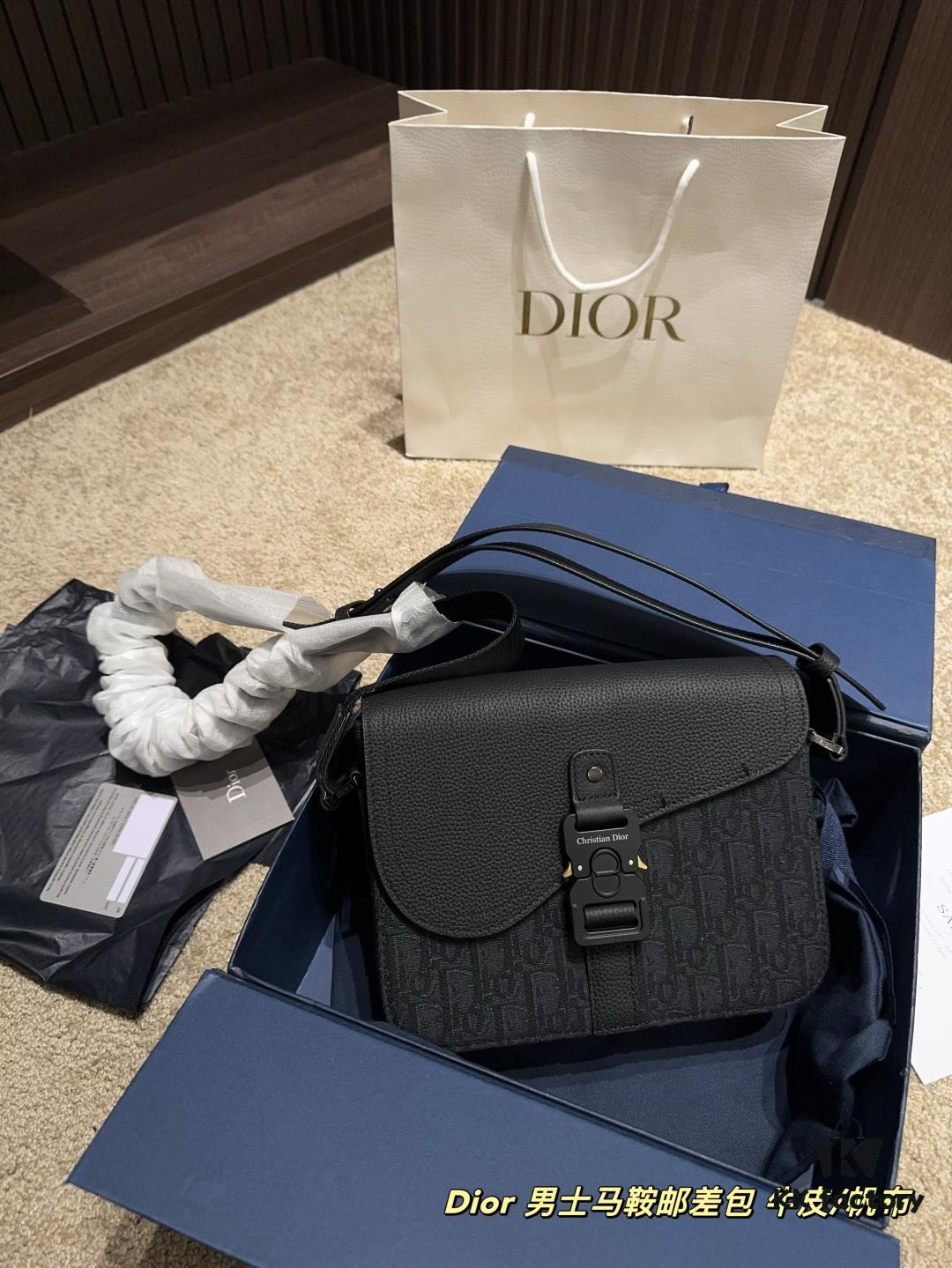 692f11384ecd253cf1078c9c Dior Men's Saddle Messenger Bag in Cowhide Canvas Foldable Box ️ Size 23.18