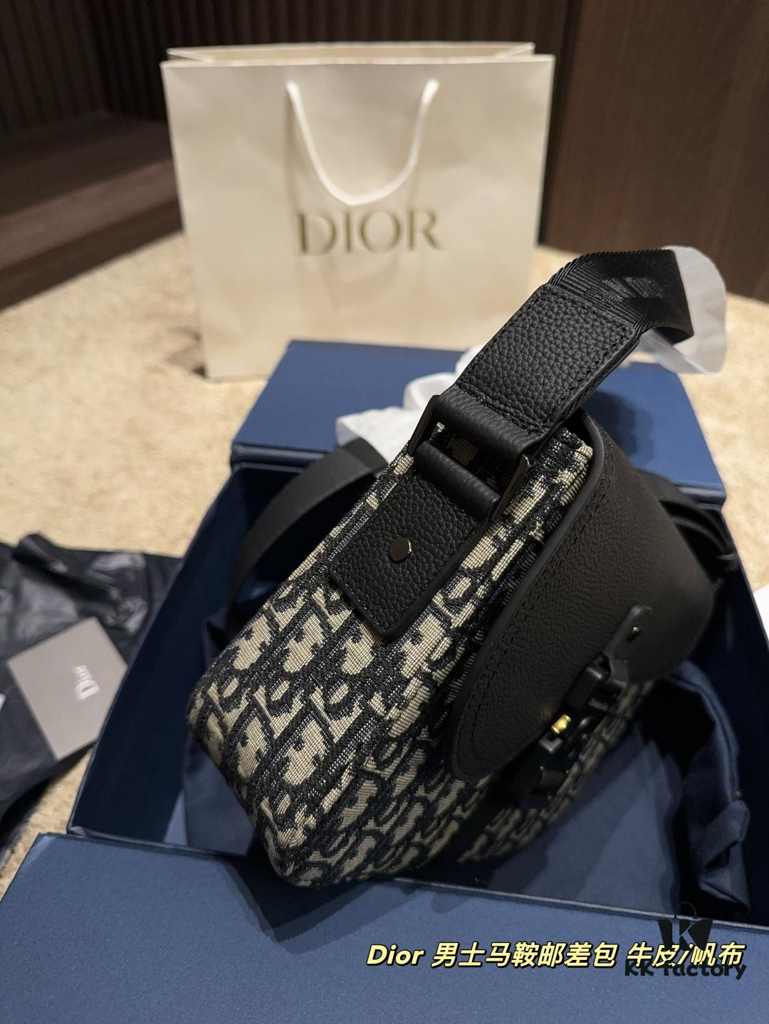 692f113a4ecd253cf1078c9f Dior Men's Saddle Messenger Bag ✅ Leather Canvas Foldable Box ️ Size 23.18