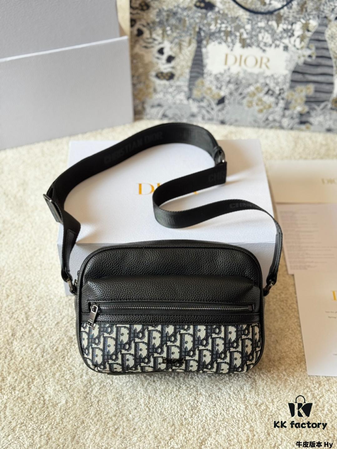 692f11444ecd253cf1078cb0 Genuine Leather Version DIOR Men's Messenger Bag