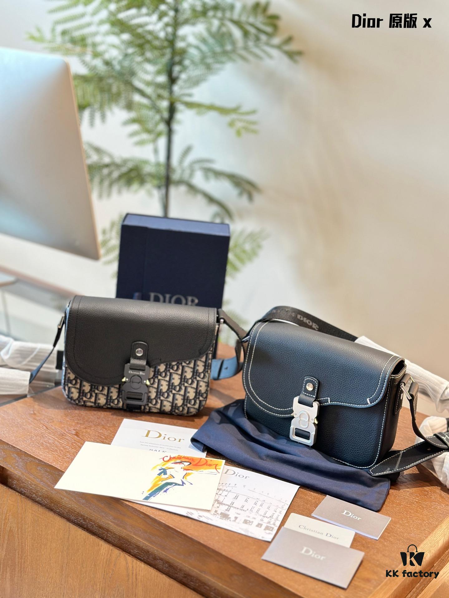 Full Leather Dior Men's Saddle Messenger Bag