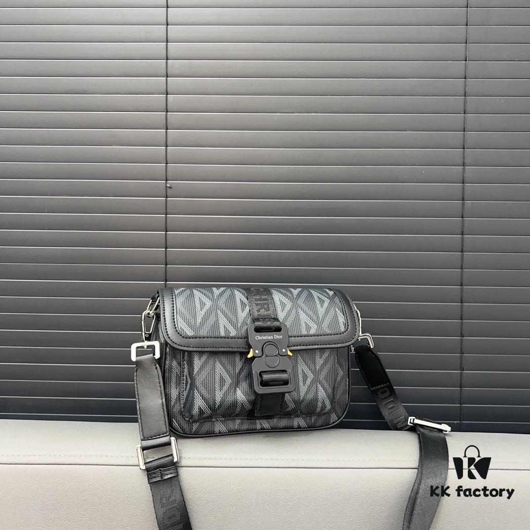 692f11b84ecd253cf1078db1 DIOR Hit The Road Canvas and Smooth Calfskin Bifold Shoulder Crossbody Bag