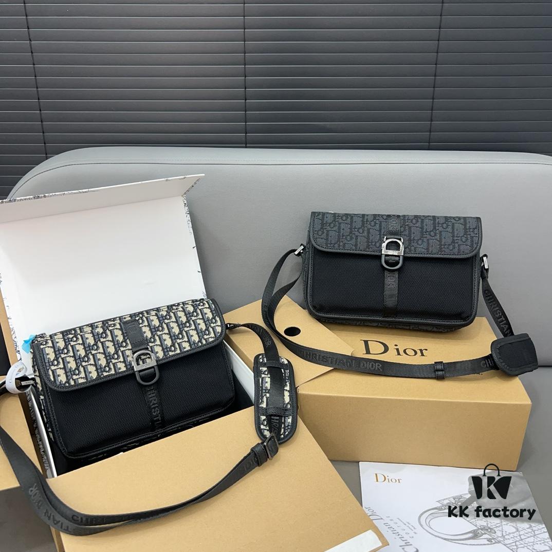 DIOR Dior8 Series Men's Flip-top Shoulder Satchel Unisex Messenger Bag Celebrity Item