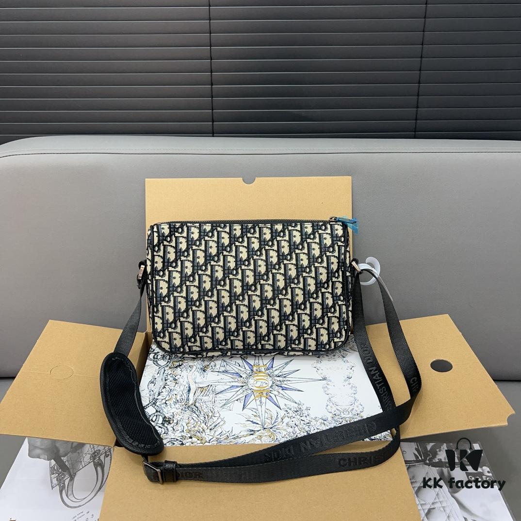 DIOR Dior8 Series Men's Flip-top Shoulder Satchel Unisex Messenger Bag Celebrity Item