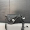 692f11fc4ecd253cf1078e34 DIOR Men's Flap Shoulder Saddle Bag in Black Canvas with Leather Trim, Long Adjustable Strap, Unisex Portable Design, Celebrity Must-Have, Crafted with Precision Inlay Workmanship, Classic and Versatile