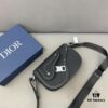 692f11fc4ecd253cf1078e35 DIOR Men's Flap Shoulder Saddle Bag in Black Canvas with Leather Trim, Long Adjustable Strap, Unisex Portable Design, Celebrity Must-Have, Crafted with Precision Inlay Workmanship, Classic and Versatile