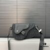 692f12004ecd253cf1078e3d DIOR Men's Flap Shoulder Saddle Bag in Black Canvas with Leather Trim, Long Adjustable Strap, Unisex Portable Design, Celebrity Must-Have, Crafted with Precision Inlay Workmanship, Classic and Versatile