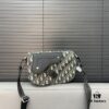 692f12004ecd253cf1078e3e DIOR Men's Flap Shoulder Saddle Bag in Black Canvas with Leather Trim, Long Adjustable Strap, Unisex Portable Design, Celebrity Must-Have, Crafted with Precision Inlay Workmanship, Classic and Versatile