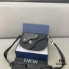 692f12014ecd253cf1078e40 DIOR Men's Flap Shoulder Saddle Bag in Black Canvas with Leather Trim, Long Adjustable Strap, Unisex Portable Design, Celebrity Must-Have, Crafted with Precision Inlay Workmanship, Classic and Versatile