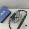 692f12014ecd253cf1078e42 DIOR Men's Flap Shoulder Saddle Bag in Black Canvas with Leather Trim, Long Adjustable Strap, Unisex Portable Design, Celebrity Must-Have, Crafted with Precision Inlay Workmanship, Classic and Versatile