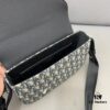 692f12054ecd253cf1078e47 DIOR Men's Flap Shoulder Saddle Bag in Black Canvas with Leather Trim, Long Adjustable Strap, Unisex Portable Design, Celebrity Must-Have, Crafted with Precision Inlay Workmanship, Classic and Versatile