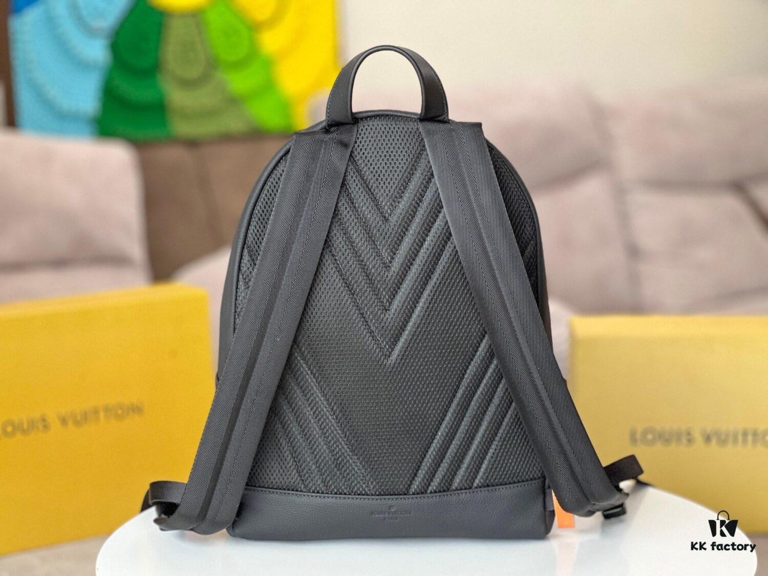 692f12594ecd253cf1078ecd Top-Quality Original Stock - Full-Grain Calfskin Aerogram Backpack with Chip Encoding, Model M57079 Black