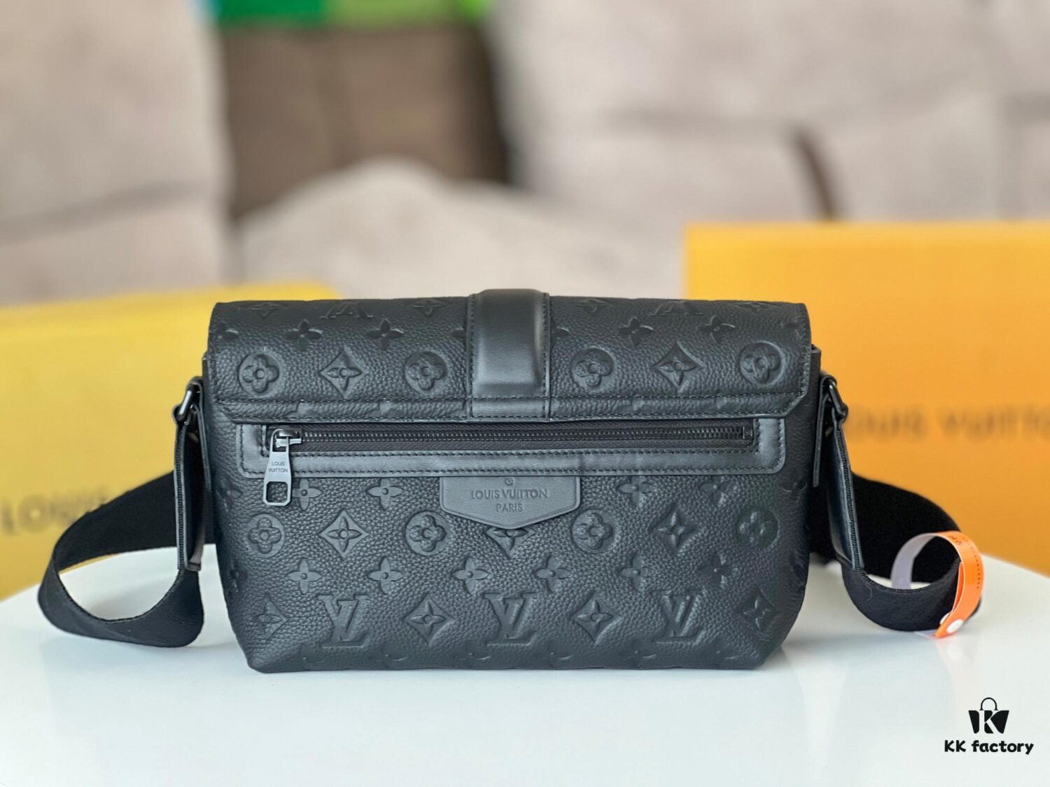 692f12954ecd253cf1078f31 S-Cape Messenger Bag in M23741 Monogram Embossed Taurillon Cowhide Leather (M46794 Black Pattern)