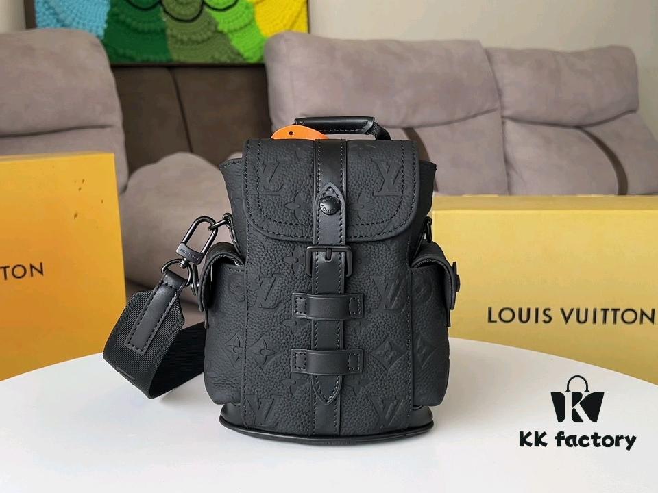692f12af4ecd253cf1078f5a Top Quality Original Order M83164 Black Full Leather Embossed Men's Mini Backpack NANO CHRISTOPHER Bag 2024 New Arrival