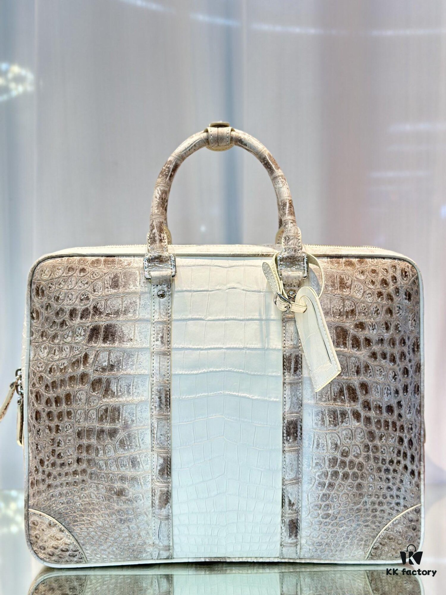 692f12c64ecd253cf1078f8a LV Same-Style Men's Briefcase Made from Himalayan Crocodile Belly with Lambskin Lining, Himalayan Collection