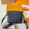 692f12e04ecd253cf1078fbb Genuine Leather Version LV Men's Three-in-One Black Warrior Trio Messenger Bag