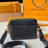 692f12e14ecd253cf1078fbd Genuine Leather Version LV Men's Three-in-One Black Warrior Trio Messenger Bag