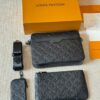 692f12e34ecd253cf1078fc2 Genuine Leather Version LV Men's Three-in-One Black Warrior Trio Messenger Bag