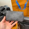 692f12f44ecd253cf1078fde Embossed Cowhide Black Flower LV Men's Three-in-One Black Warrior Trio Messenger Bag