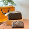 692f13484ecd253cf1079077 Color-Changing Cowhide LV Fashion Cosmetic Bag, Dual-Zip Design, Classic Monogram, Imported Original PVC Material, Size: 27x13cm