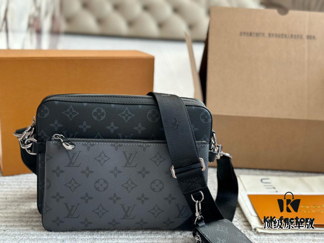 692f134a4ecd253cf107907b Top Quality Original LV Men's Triple Combo 'Black Samurai' Three-Piece Set Trio Messenger Bag