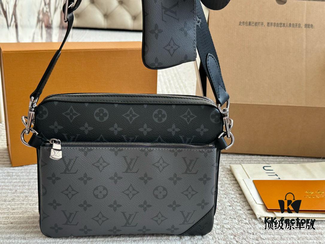 692f13504ecd253cf107908b Top Quality Original LV Men's Triple Combo 'Black Samurai' Three-Piece Set Trio Messenger Bag