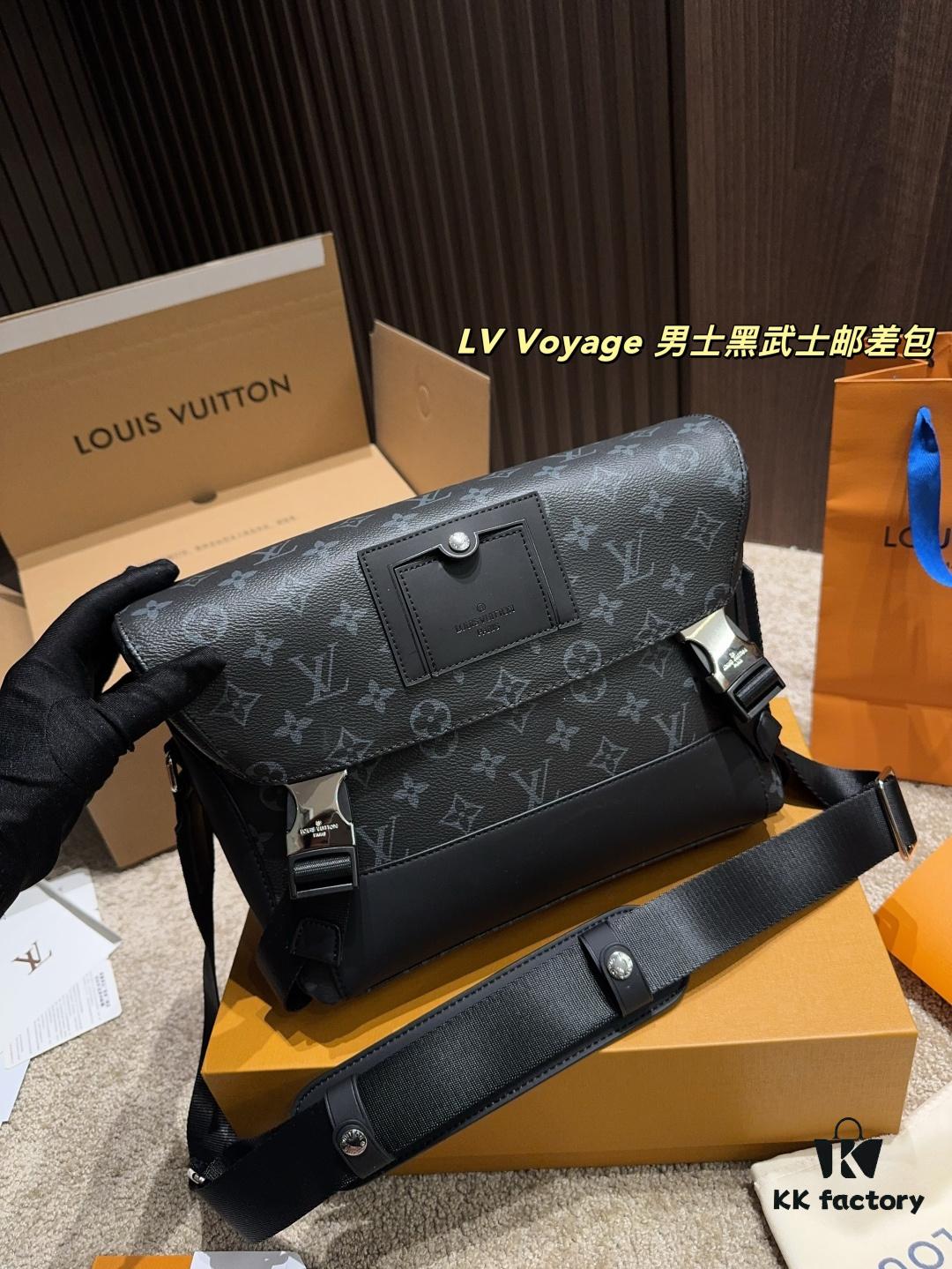 692f13534ecd253cf1079090 LV Voyage Men's Black Warrior Messenger Bag Full Set Packaging ️ Size 30.22