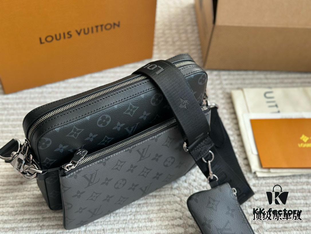 692f13554ecd253cf1079095 Top Quality Original LV Men's Triple Combo 'Black Samurai' Three-Piece Set Trio Messenger Bag