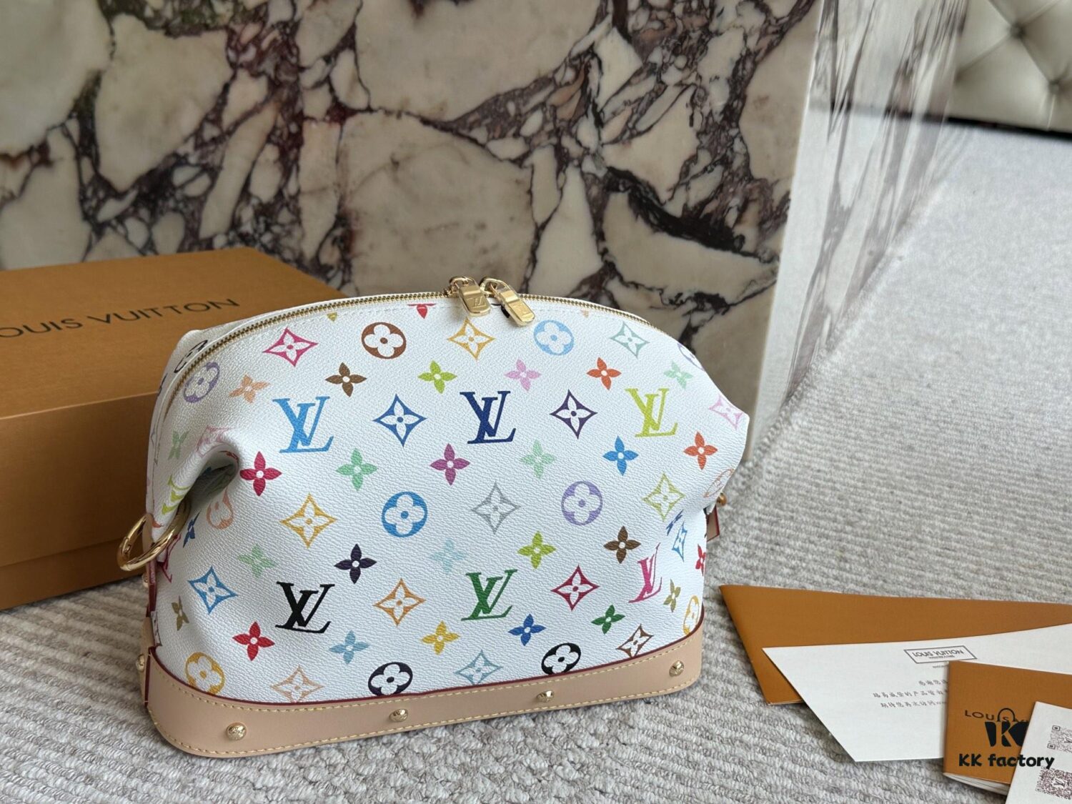 L Brand Makeup Bag, 28*16cm, Dual-Zip Travel Toiletry Case