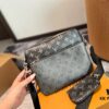 LV Men's Triple Combo Black Warrior Three-Piece Set Trio Messenger Bag
