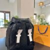 High-Value Backpack: Stylish and Versatile Canvas and Cowhide Hybrid Backpack with Classic LV Print, Perfect for Men