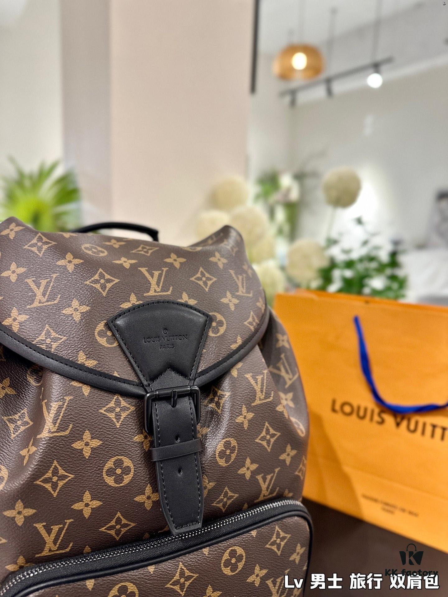 692f13be4ecd253cf1079178 High-Value Backpack: Versatile Commuter Classic Monogram Canvas and Cowhide Backpack, Most Stylish LV-Style Backpack for Men