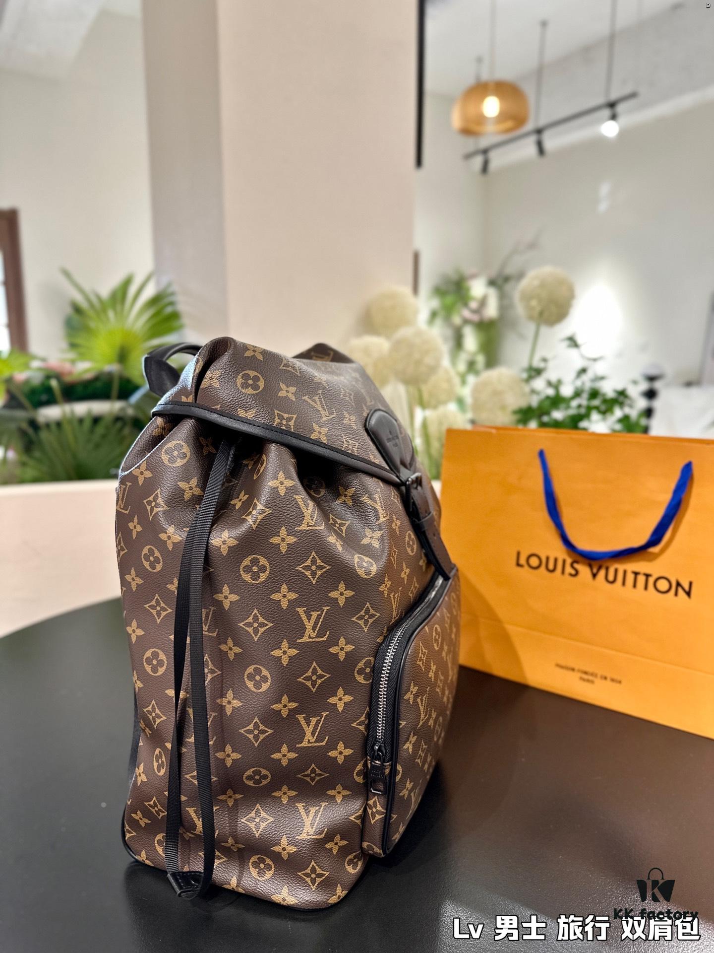 692f13bf4ecd253cf1079179 High-Value Backpack: Versatile Commuter Classic Monogram Canvas and Cowhide Backpack, Most Stylish LV-Style Backpack for Men