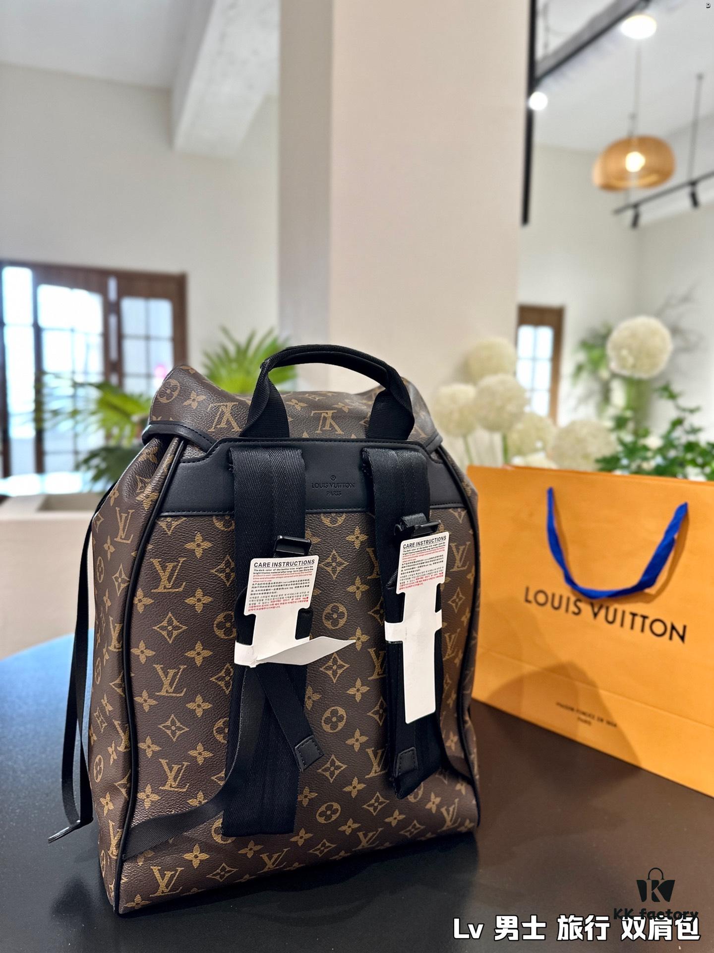692f13c04ecd253cf107917e High-Value Backpack: Versatile Commuter Classic Monogram Canvas and Cowhide Backpack, Most Stylish LV-Style Backpack for Men