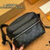 Foldable Box Aircraft Box Custom LV Men's High-Quality First-Layer Leather Crossbody Bag