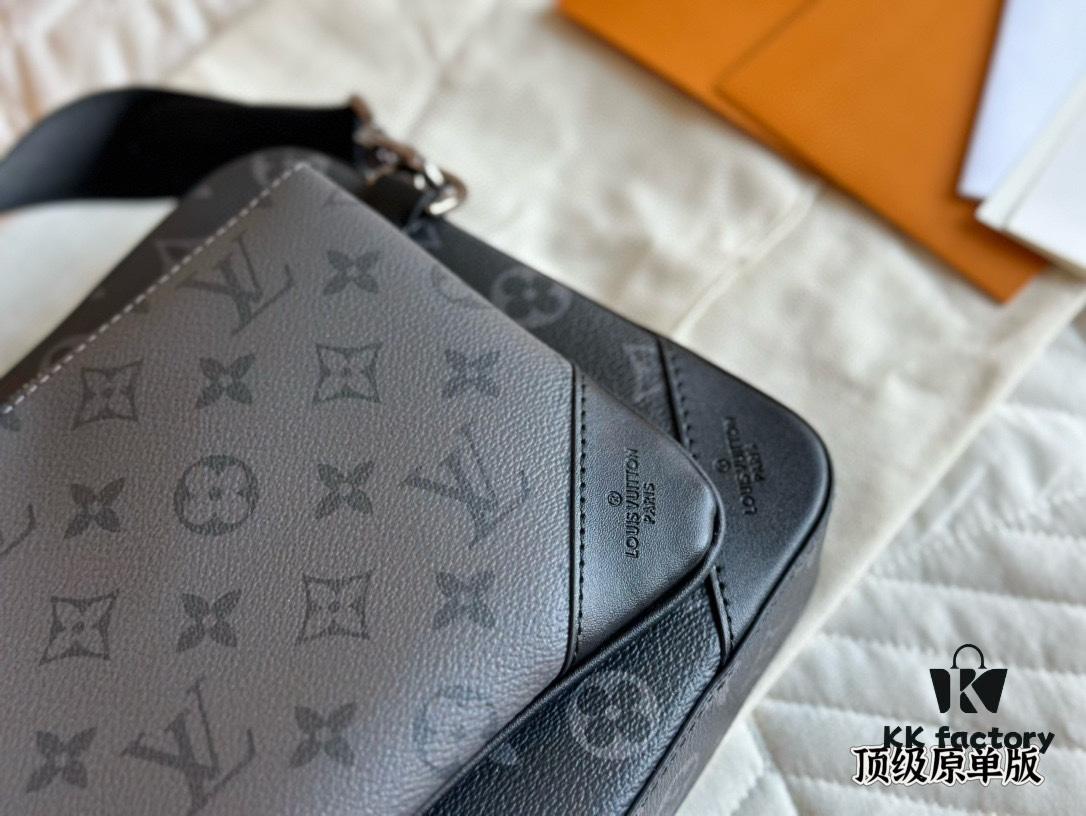 692f13e84ecd253cf10791db Top Quality Original LV Men's Triple Combo Black Warrior Three-Piece Set Trio Messenger Bag
